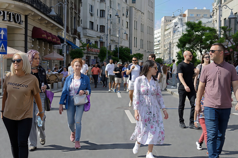 29 - A vibrant scene on Calea Victoriei in Bucharest, Romania